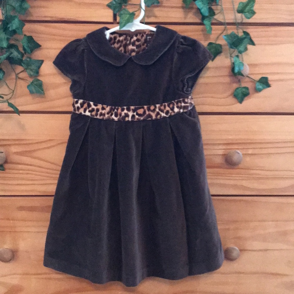 Girls 2T Rich Brown/Cheetah Print Dress